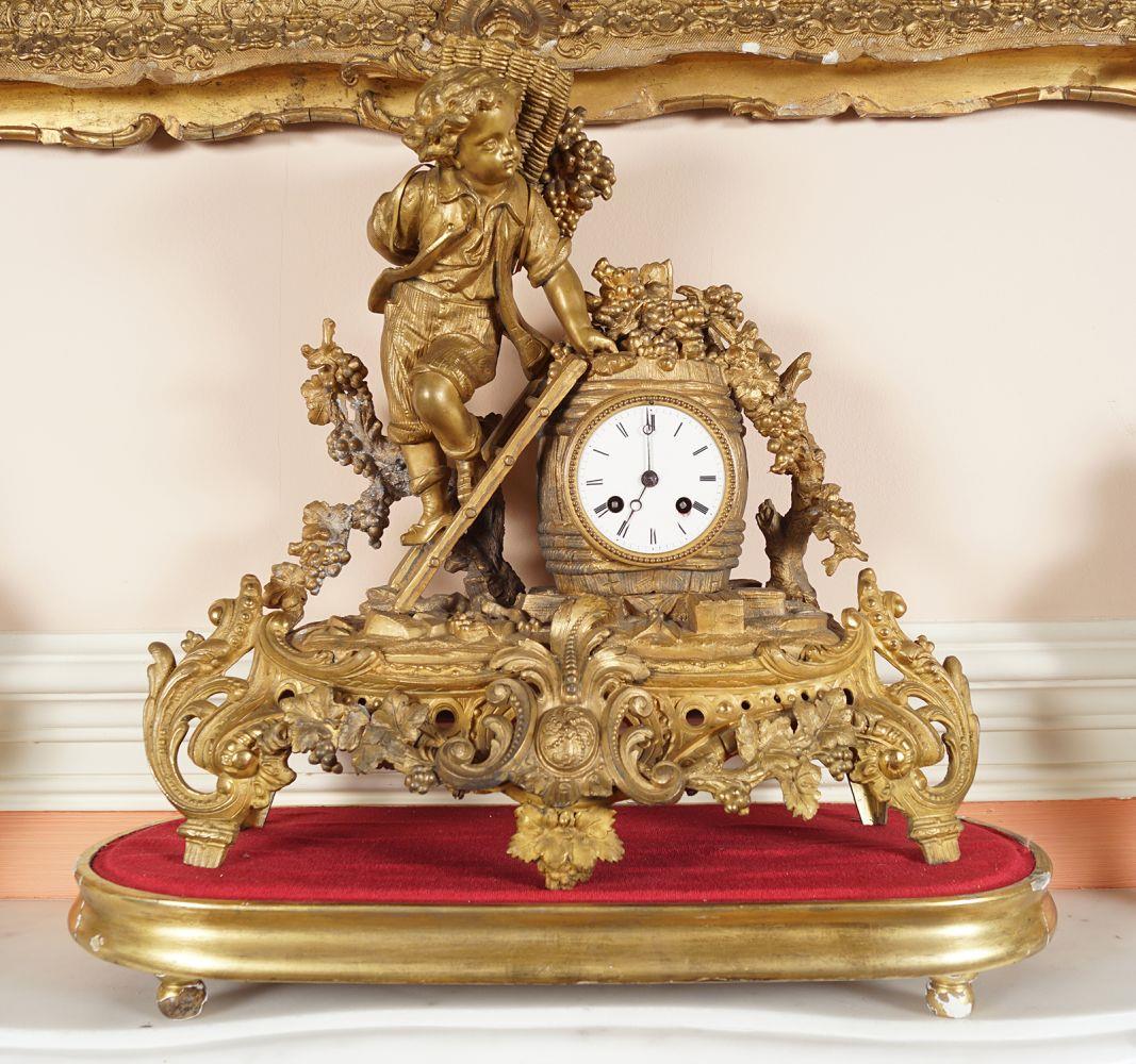 19TH-CENTURY FRENCH ORMOLU MANTLE CLOCK