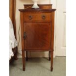 EDWARDIAN MAHOGANY AND BOXWOOD INLAID LOCKER