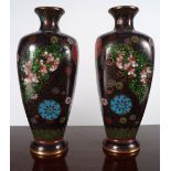 PAIR OF MEIJI PERIOD JAPANESE CLOISONEE VASES