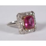 NATURAL RUBY AND DIAMOND RING