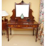 EDWARDIAN MAHOGANY AND MARQUETRY DRESSING TABLE