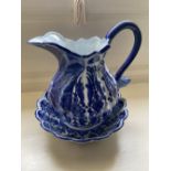 BLUE AND WHITE CERAMIC JUG