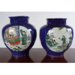 PAIR OF 19TH-CENTURY FAMILLE VERTE VASES