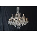 LARGE CRYSTAL TWO TIER CHANDELIER