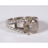 14 CARAT WHITE GOLD AND 4.5 CARAT DIAMOND RING