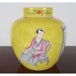 19TH-CENTURY CHINESE YELLOW GROUND POT