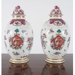 PAIR OF 19TH-CENTURY SAMSON ARMORIAL URNS