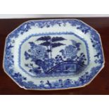 CHINESE 18TH-CENTURY NANKIN BLUE & WHITE PLATTER