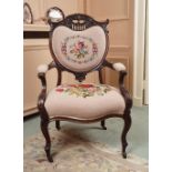PAIR OF EDWARDIAN MAHOGANY CHIPPENDALE ARMCHAIRS