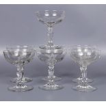 SET OF 9 MONOGRAMMED CHAMPAGNE SAUCERS
