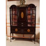 EDWARDIAN MAHOGANY AND SATINWOOD INLAID CABINET