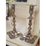 PAIR OF SHEFFILED PLATED CANDLESTICKS