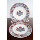 TWO IRONSTONE ARMORIAL PLATES