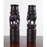 PAIR OF 19TH-CENTURY EBONY CANDLESTICKS