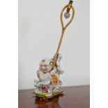 19TH-CENTURY CHINESE PORCELAIN & ORMOLU DESK LAMP