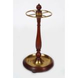 EDWARDIAN MAHOGANY AND BRASS STICKSTAND