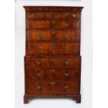 EARLY 18TH-CENTURY WALNUT CHEST ON CHEST