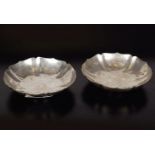 PAIR OF CHINESE SIX-PETALLED DISHES