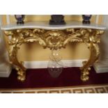 LATE 18TH-CENTURY CARVED GILTWOOD CONSOLE TABLE