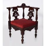 19TH-CENTURY WALNUT CORNER CHAIR