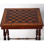 REGENCY MAHOGANY AND PARQUETRY CHESS TABLE