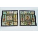 PAIR OF LEADED AND STAIN GLASS PANELS