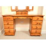 MODERN PINE KNEEHOLE DRESSING CHEST