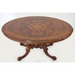 VICTORIAN WALNUT AND MARQUETRY CENTRE TABLE