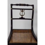 PAIR OF REGENCY EBONISED SIDE CHAIRS