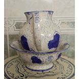 POOLE POTTERY BLUE AND WHITE JUG