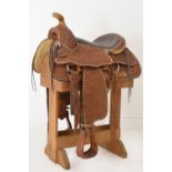 AMERICAN WESTERN LEATHER SADDLE