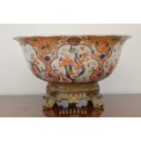 LARGE IMARI AND ORMOLU TABLE CENTRE PIECE