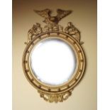 EDWARDIAN GILT FRAMED CONVEX MIRROR