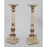 PAIR OF LARGE ITALIAN PAINTED CANDLESTICKS