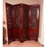 ORNATE CHINESE HARDWOOD SCREEN