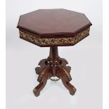 FRENCH EMPIRE STYLE BRASS MOUNTED CENTRE TABLE