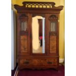 EDWARDIAN BURR WALNUT WARDROBE