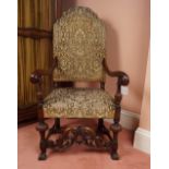 PR OF WILLIAM AND MARY STYLE CEREMONIAL ARMCHAIRS