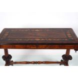 WALNUT AND MARQUETRY CENTRE TABLE