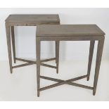 PAIR OF MODERN DESIGNER CONSOLE TABLES