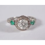 DIAMOND AND EMERALD DRESS RING