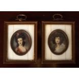 PAIR OF OVAL PORTRAIT MINIATURES