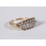 9 CT YELLOW GOLD AND DIAMOND RING