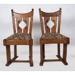 PAIR OF 19TH-CENTURY ARTS AND CRAFTS OAK CHAIRS