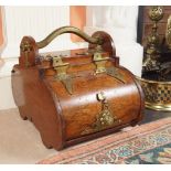 19TH-CENTURY MAHOGANY AND BRASS BOUND COAL BOX