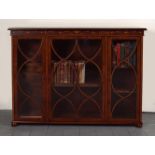 EDWARDIAN MAHOGANY AND MARQUETRY BOOKCASE