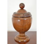 LARGE VICTORIAN WALNUT TREEN WARE URN