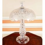 LARGE CRYSTAL CUT GLASS TABLE LAMP