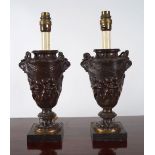 PAIR OF 19TH-CENTURY BRASS TABLE LAMPS