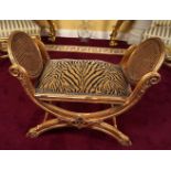 NAPOLEON III STYLE CARVED GILTWOOD STOOL